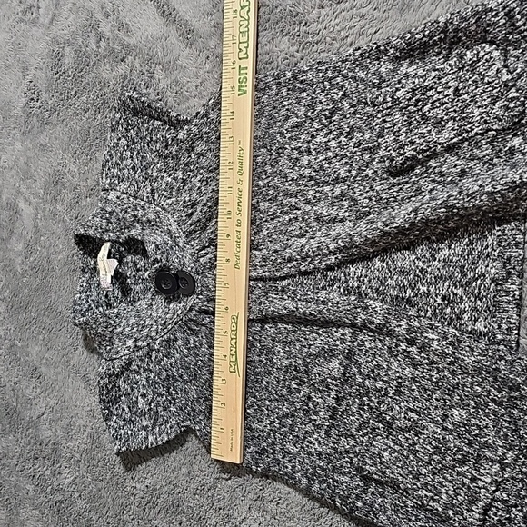 American Rag Cap Sleeve Cardigan Sweater Vest Grey Black White 2 Pockets Size S - Picture 5 of 6